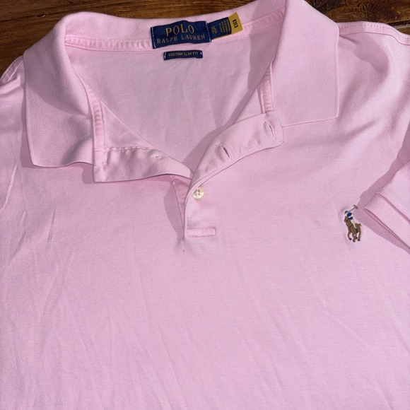 Polo Ralph Lauren Other - Polo Ralph Lauren Shirt Mens XL Pink Flesh Pony Custom Slim Fit Preppy Ribbed SS